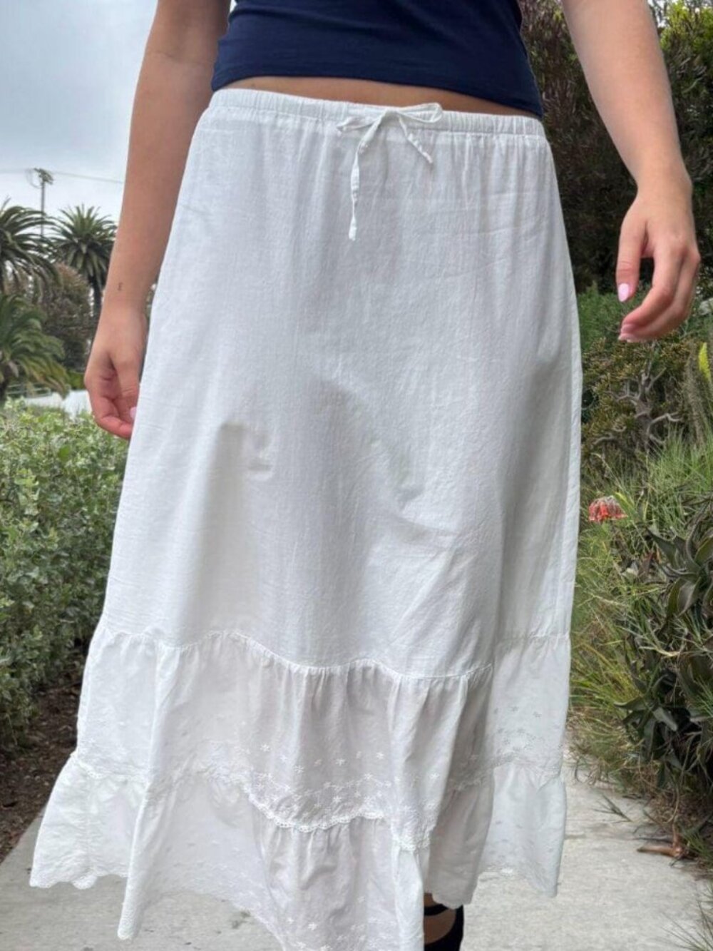 BNWOT Brandy Melville Olive White Maxi Skirt